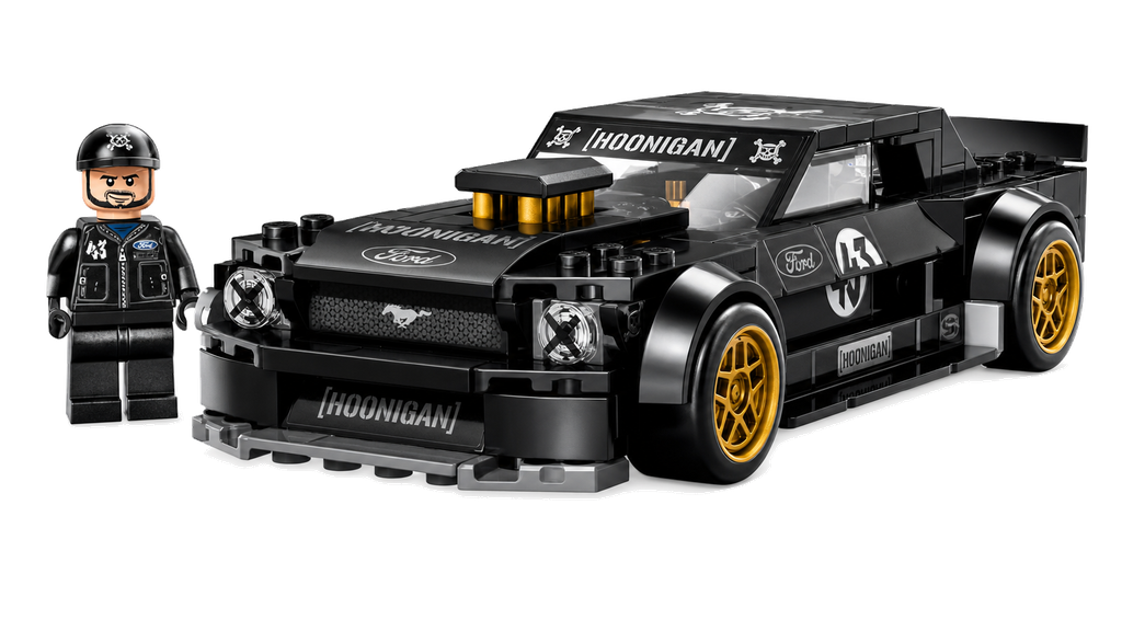 Black LEGO Hoonicorn V1 with driver minifigure